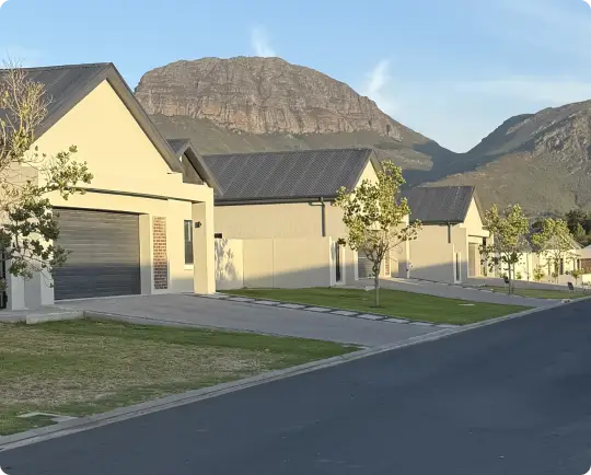 Street of completed homes at Wilde Paarde Country Estate